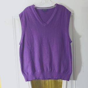 Men's Lands End purple V-neck vest 100% Supima Cotton size XL ( 46-48 )
